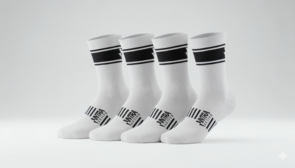 4 Pack Endurance Sock - All White