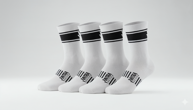 4 Pack Endurance Sock - All White