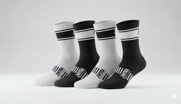 4 Pack Endurance Sock - 2 Black & 2 White